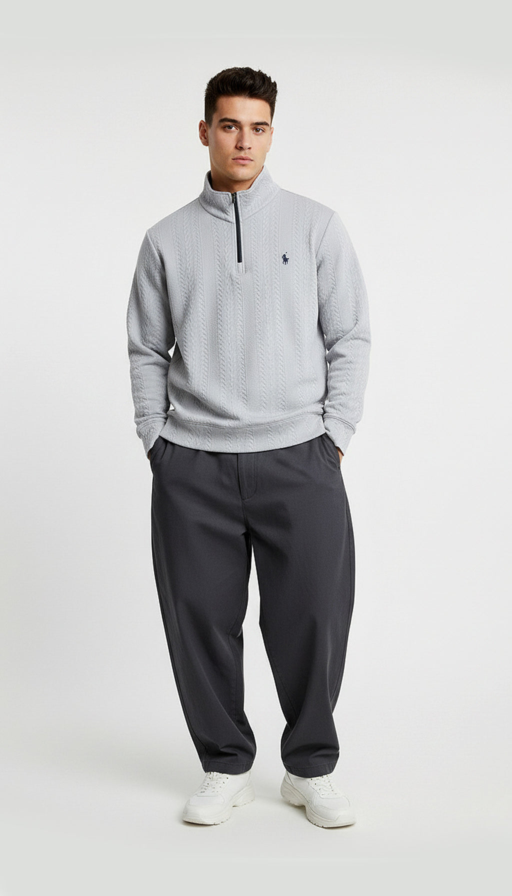 Polo Ralph Lauren Cable Knit Cotton Quarter Zip Sweater