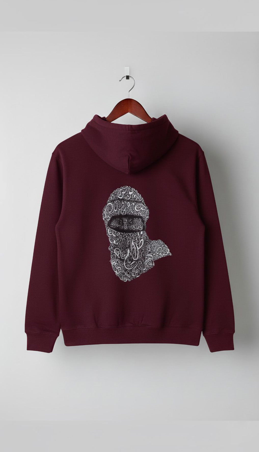 Paisley Patterned Balaclava Graphic Hoodie