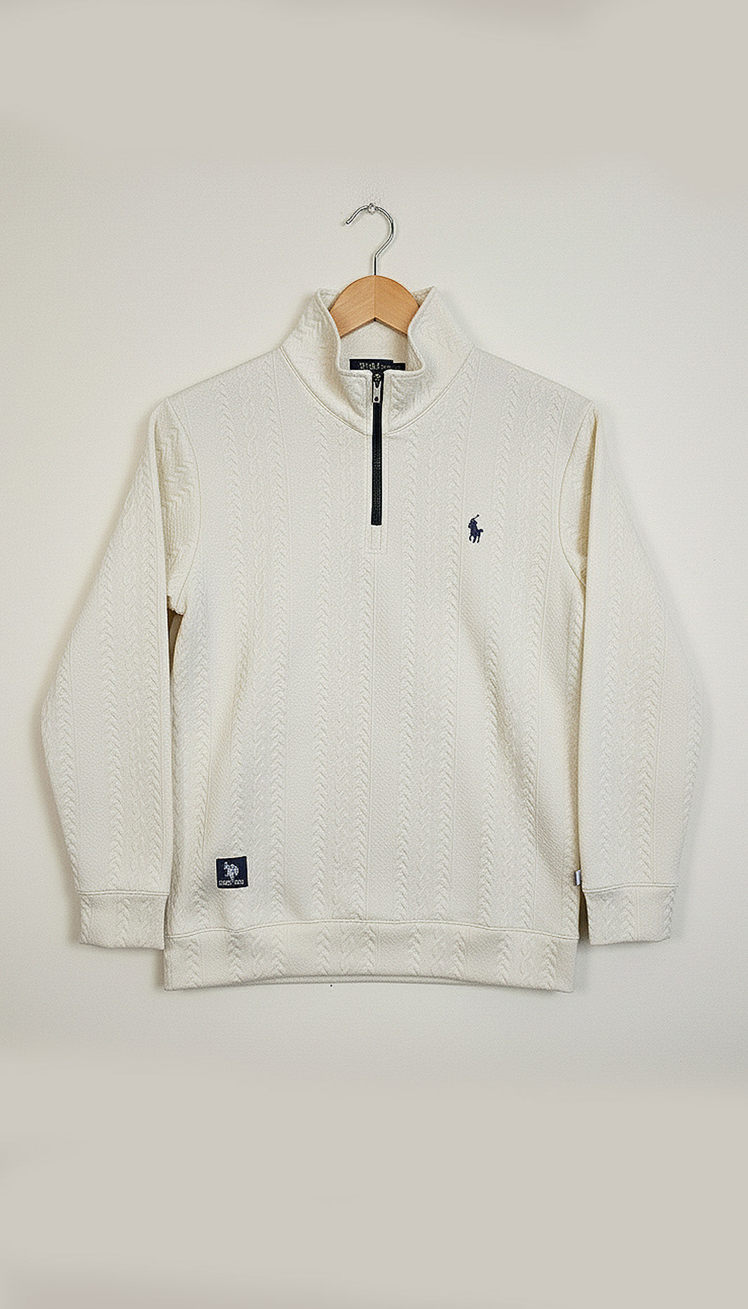 Polo Ralph Lauren Cable Knit Cotton Quarter Zip Sweater